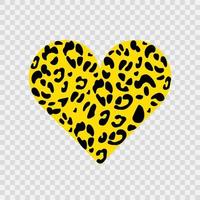 luipaard hart is geel. geschikt voor het bedrukken van kleding. een symbool van liefde. vector handgetekende illustratie.