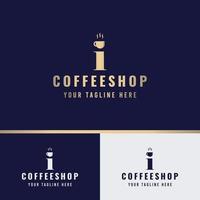 letter i koffie logo vector