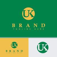 letter uk monogram logo vector