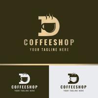 letter d koffie logo vector