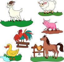 boerderijdieren vector tekening, voor tekenboek