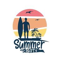 eenvoudige ontwerpsjabloon voor zomerlogo vector