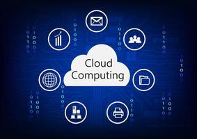 vector illustratie cloud computing innovatie technologie hitech technologie netwerk informatie verbinding communicatie