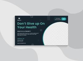 videominiatuur voor medische gezondheidszorg en webbannersjabloon. promotiebannerontwerp voor live zakelijke workshop. video-omslag voor dokter. gezondheidskliniek sociale media gezondheidsdienst vector lay-out.