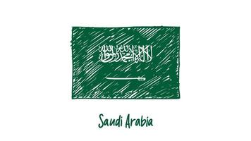 Saoedi-Arabië nationale land vlag marker of potlood schets illustratie vector