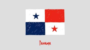 de vlagmarkering van het panama nationale land of de illustratievector van de potloodschets vector