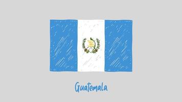 Guatemala nationale land vlag marker of potlood schets illustratie vector