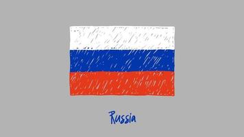 rusland nationale land vlag marker of potlood schets illustratie vector