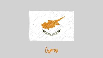 cyprus nationale land vlag marker of potlood schets illustratie vector