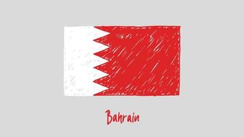 bahrein nationale land vlag marker of potlood schets illustratie vector