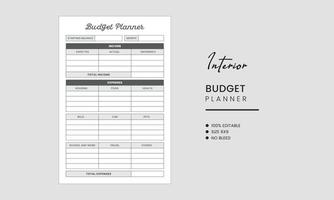 budgetplanner interieur sjabloonontwerp vector