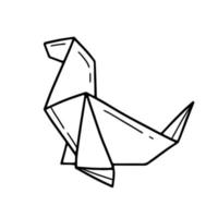 origami-zegel in doodle-stijl. vector geïsoleerde illustratie.