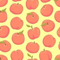naadloos patroon met perziken. vector achtergrond illustratie van fruit eten.