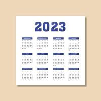 gradiënt blauw 2023 kalendersjabloon vector