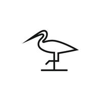 zilverreiger vogel logo pro vector sjabloon