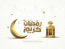 ramadan kareem mubarak islamitische wenskaart in Arabische kalligrafie vector. ramadan kareem vector typografie. ramadan vakantie vectorillustratie. ramadan kalligrafie in islamitische kunst.