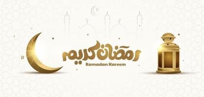 ramadan kareem mubarak islamitische wenskaart in Arabische kalligrafie vector. ramadan kareem vector typografie. ramadan vakantie vectorillustratie. ramadan kalligrafie in islamitische kunst.