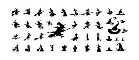 halloween silhouetten zwarte pictogrammen en tekens trumpkin grappig t-shirt halloween pompoen boo heks spook schedel vleermuis skelet vectorillustratie. vector