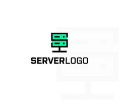 serverlogo-ontwerp voor serverhost, gegevensopslag huur bedrijfsvectorlogo, bedrijfslogo-ontwerp vector