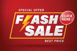 flash sale-sjabloon voor spandoekontwerp voor web of sociale media. vector