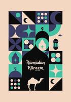 ramadan kareem. islamitische wenskaartsjabloon met ramadan voor behangontwerp, poster, mediabanner. ramadan-vector. ramadan illustratie. vector