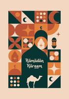 ramadan kareem. islamitische wenskaartsjabloon met ramadan voor behangontwerp, poster, mediabanner. ramadan-vector. ramadan illustratie. vector