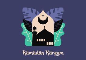 ramadan kareem. islamitische wenskaartsjabloon met ramadan voor behangontwerp. affiche, mediabanner. een reeks vectorillustraties. ramadan collectie vector. vector