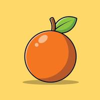 oranje fruit cartoon vectorillustratie pictogram. voedsel pictogram concept geïsoleerde premium vector. vector