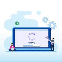 systeem update. software-upgrade en installatieprogramma. concept van systeemupdate, software-installatie. platte vector