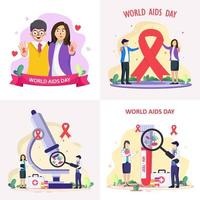 wereld aids dag illustratie concept. vlakke stijl vector sjabloon geschikt voor web bestemmingspagina, achtergrond.