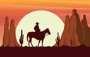 cowboy fictie achtergrond vector