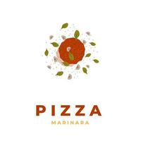 pizza marinara topping patroon illustratie vector logo