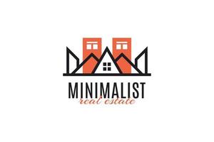 minimalistisch onroerend goed logo-ontwerp. minimale huisillustratie voor zakelijke merkidentiteit. gebouw of constructie logo ontwerp vector