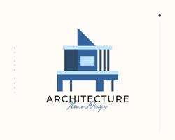 blauw modern onroerend goed logo-ontwerp. abstract huis architectuur logo vector