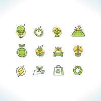 groene en eco-technologie icon set vector