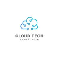 cloud logo ontwerpsjabloon cloud technologie tech logo cloud data vector