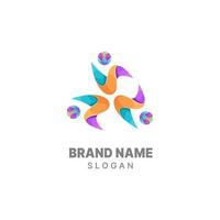 gemeenschap logo gradiënt kleurrijke ontwerpsjabloon, familie logo, mensen logo, eenheidslogo, vector