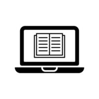 laptop met boek. e-boek pictogram vector