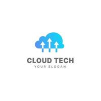 cloud logo ontwerpsjabloon cloud technologie tech logo cloud data vector