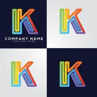 letter k abstracte logo icoon. premium lijn alfabet monochroom monogram embleem. vector grafisch ontwerp sjabloonelement. grafisch symbool voor bedrijfsidentiteit.