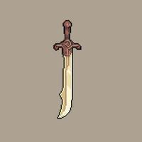 pixel art falchion illustratie vector voor game