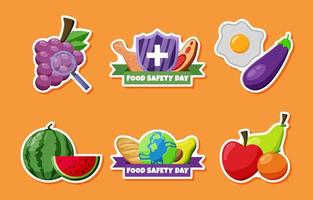stickerpakket voor wereldvoedselveiligheidsdag vector