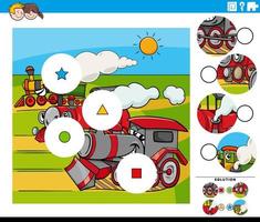 match stukken spel met cartoon motoren voertuigen karakters vector