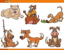 tekenfilm honden en puppy's dieren grappige karakters set vector