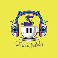 koffie en melodie vector
