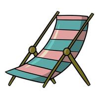 gestreepte strandstoel, comfortabele chaise longue vectorillustratie op witte achtergrond, ontwerpelement vector