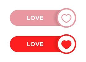 liefde, hart knop vector. icon set van sociale media vector