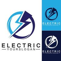 bliksem donderbout elektriciteit logo ontwerpsjabloon vector