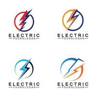 bliksem donderbout elektriciteit logo ontwerpsjabloon vector