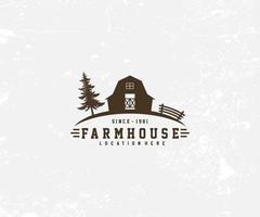 boerderij ranch met paddock logo paard logo ontwerp grafische vector afbeelding